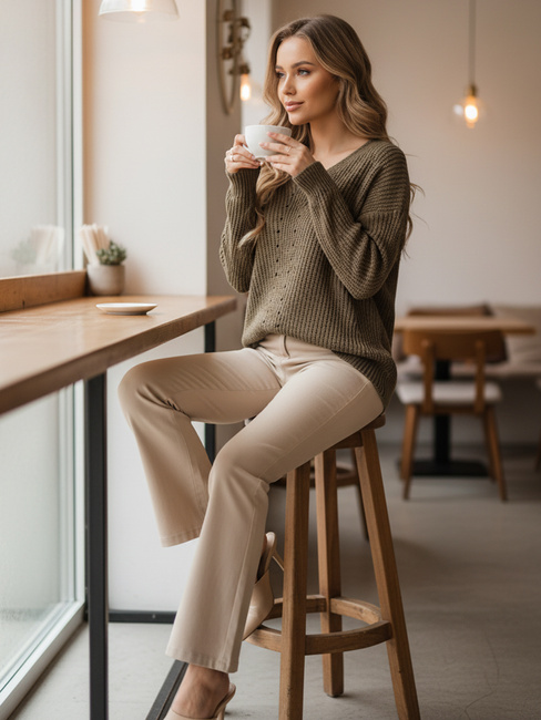 Ženski pulover MONAVIA beige Dstreet MY2405