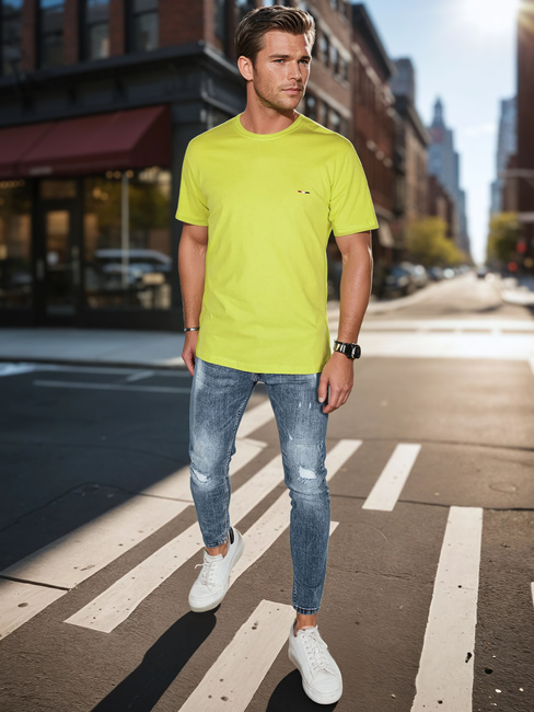 Moška majica z vezenino, rumena Dstreet RX5637