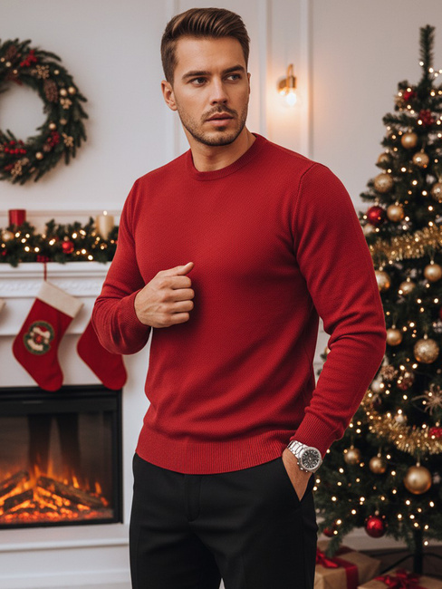 Moški klasični bordo pulover Dstreet WX1933z