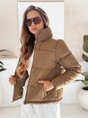 Ženska prešita zimska jakna LAROSE dark beige Dstreet TY5217