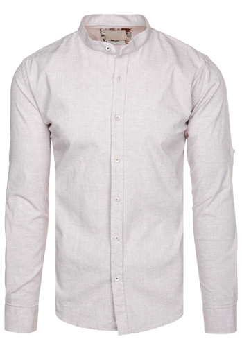 Moška srajca s pokončnim ovratnikom svetlo roza barve Dstreet DX2647