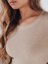 Ženski rebrasti pulover NOLVIE beige Dstreet MY2496