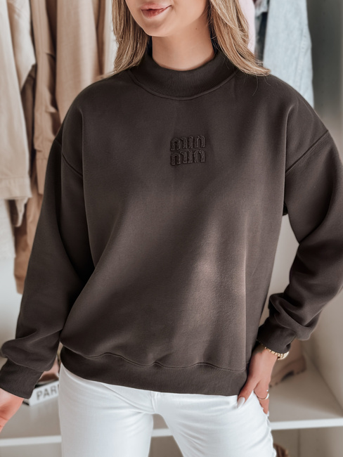Ženska bluza prevelike velikosti z našitkom LOVASON mocha Dstreet BY1417