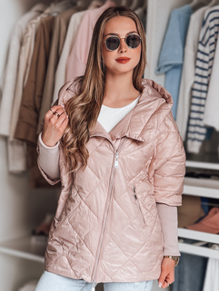 Ženska prehodna prešita jakna oversize PUFFILOF roza Dstreet TY4854_4