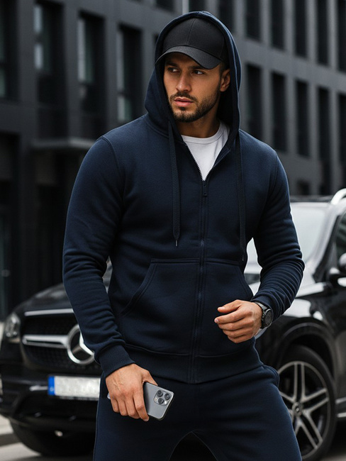 Moška jopa z zadrgo Barva Mornarica DSTREET BX2195