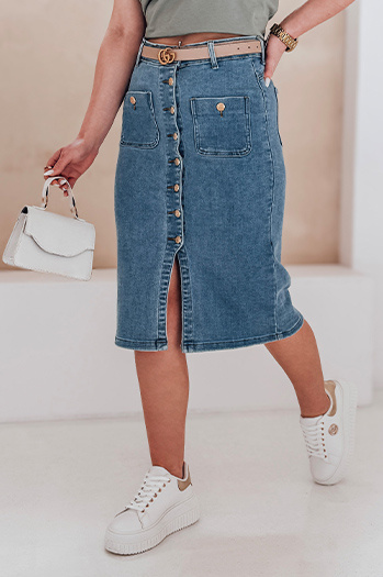 Desensko midi krilo GUZIKOVA blue Dstreet CY0509