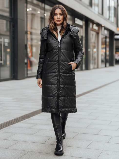 Ženska prehodna jakna ORVITA prešita s kapuco črna Dstreet TY5024z