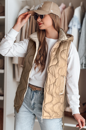 Ženski prehodni prešiti telovnik VESOLITA camel Dstreet TY4878