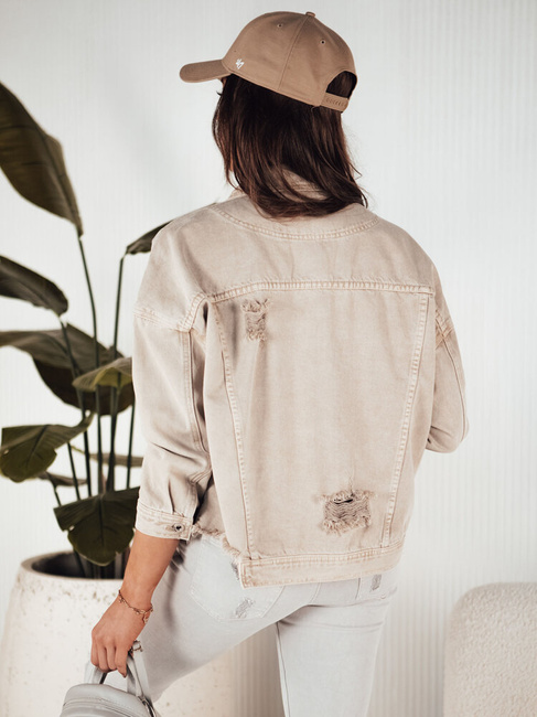 Ženska jeans jakna MOLI Barva Temno bež DSTREET TY4128