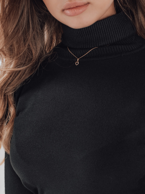 Ženski pulover z rolojem VANORIA black Dstreet MY2488