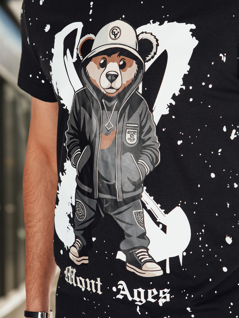 Moška majica s potiskom črna Dstreet RX5655