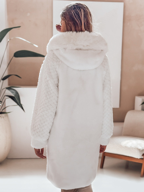 Ženski krznen plašč MISSFLUFF white Dstreet TY4983