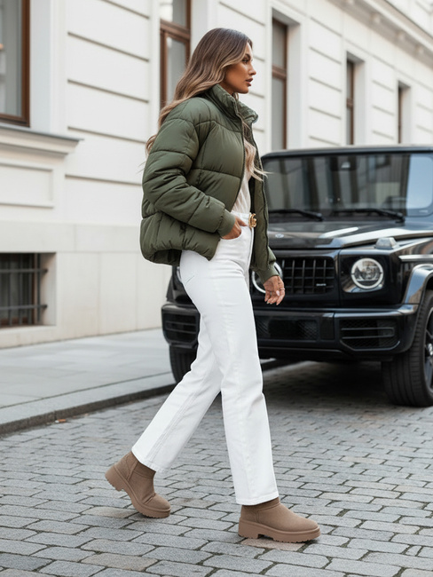 Ženska zimska kratka prešita jakna VIBEGIRL green Dstreet TY4946