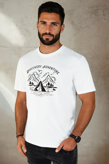 Moška majica s potiskom Barva Bela DSTREET RX5412