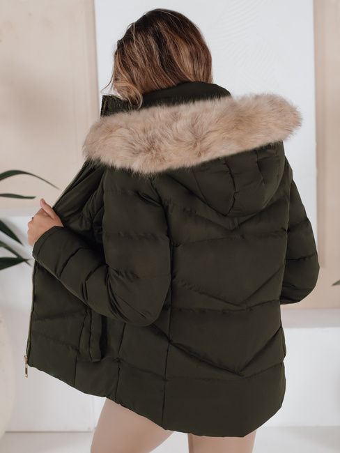 Ženska zimska jakna prešita zelena Dstreet TY5133