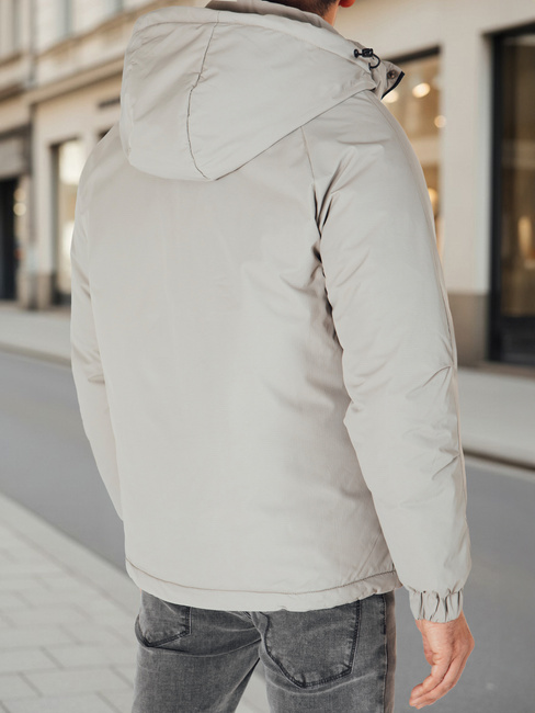 Moška zimska bunda s kapuco sive barve Dstreet TX5107