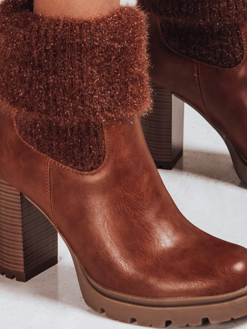 Ženski kamelji škornji s peto Dstreet ZY1310