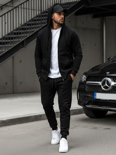 Moška jopa z zadrgo Barva Črna DSTREET BX2192