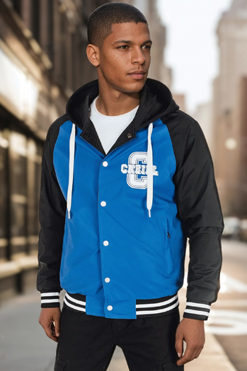 Moška bomber jakna s kapuco, modra Dstreet TX5023