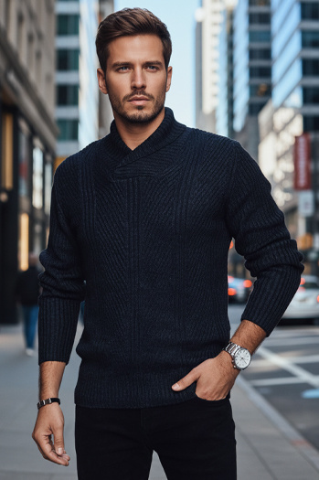 Moški pulover v mornarsko modri barvi Dstreet WX2257z