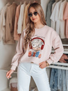 Ženska bluza s potiskom LALA VIBE roza Dstreet BY1505