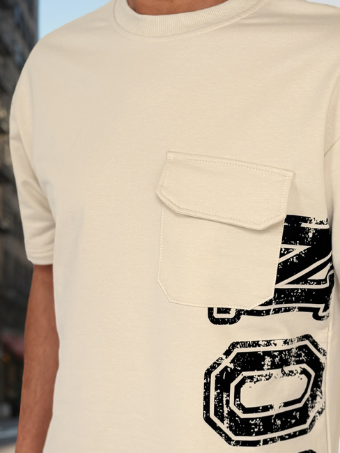 Moški kaki komplet s potiskom Dstreet AX0801