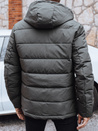 Moška prešita zimska jakna s kapuco v grafitni barvi Dstreet TX5053