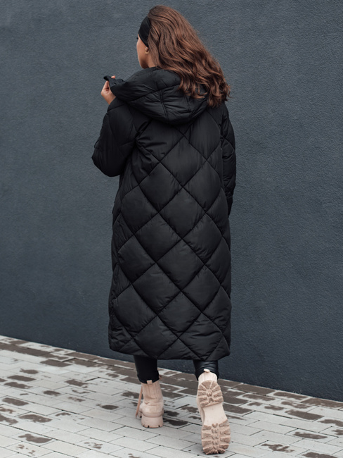 Ženska prešita zimska jakna s kapuco FEMACOAT black Dstreet TY4593