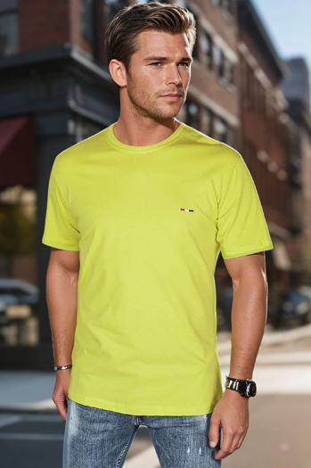 Moška majica z vezenino, rumena Dstreet RX5637