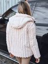 Ženska krznena jakna s kapuco roza Dstreet TY5277