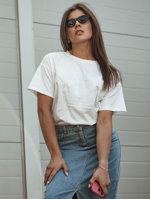 Ženska majica basic PRINCY Barva Bela DSTREET RY2647