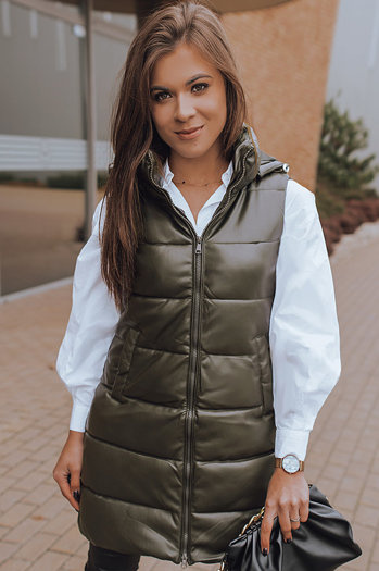 Ženski prešit telovnik FIERA Barva Zelena DSTREET TY2362