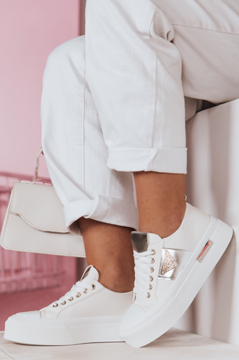 Ženske superge na platformi TRENDIS white Dstreet ZY0703