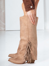 Ženski semiš boho haki škornji Dstreet ZY1305