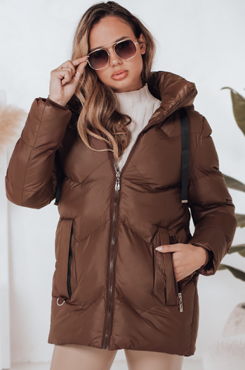 Ženske zimske jakne SALVONA brown quilted Dstreet TY4998