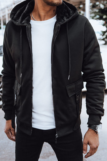 Moška jopa z zadrgo Barva Črna DSTREET BX5623