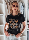 Ženska majica s srcem LOVETIK črna Dstreet RY2734