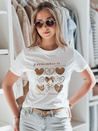 Ženska majica s srcem LOVETIK bela Dstreet RY2735