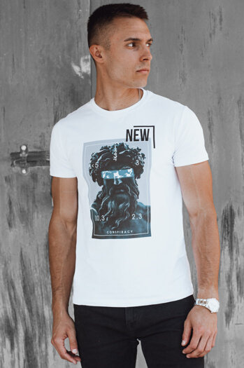 Moška tiskana bela majica Dstreet RX5537