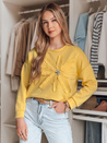 Ženska bluza prevelike velikosti s cvetom PETITKA rumena Dstreet BY1390