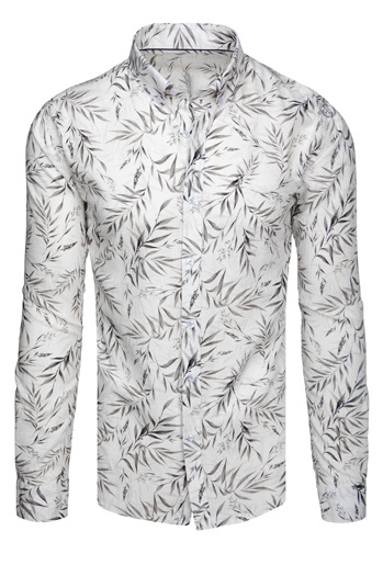 Moška majica z listi bela Dstreet DX2638