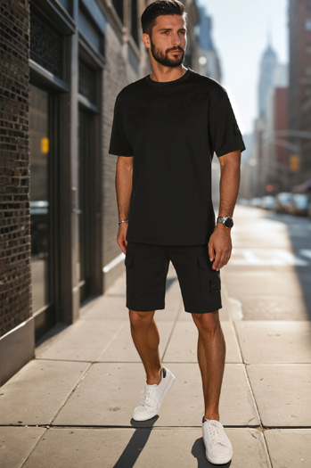 Moški črni komplet Dstreet AX0807