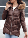 Ženska zimska jakna s kapuco WINTERCHIC kava Dstreet TY4458