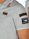 Moška polo majica z našitki sive barve Dstreet PX0633