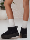 Ženski črni semiš snežni škornji Dstreet ZY1283