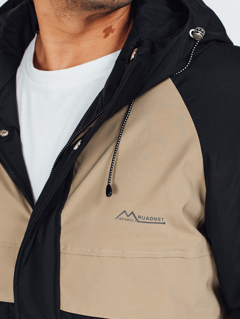 Moška zimska jakna s kapuco bež barve Dstreet TX5042