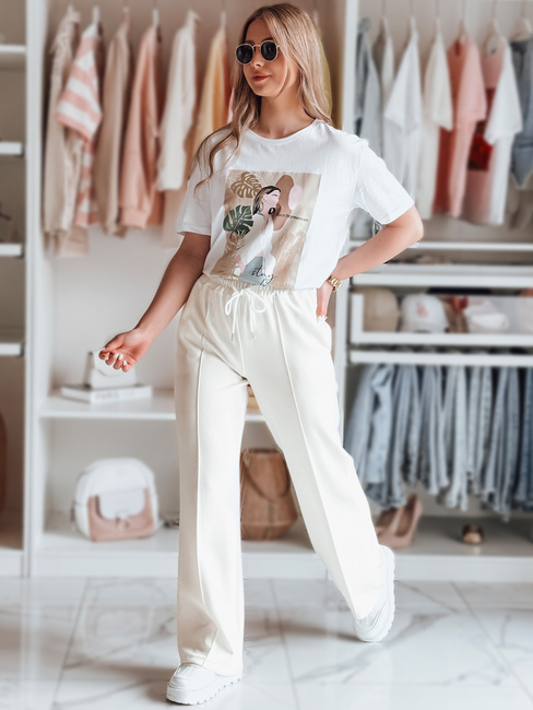 Ženske trenirke DRESSANIK ecru Dstreet UY2703