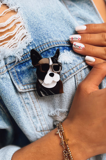 Ženski broš DOG BROOCH Barva DSTREET HY0039