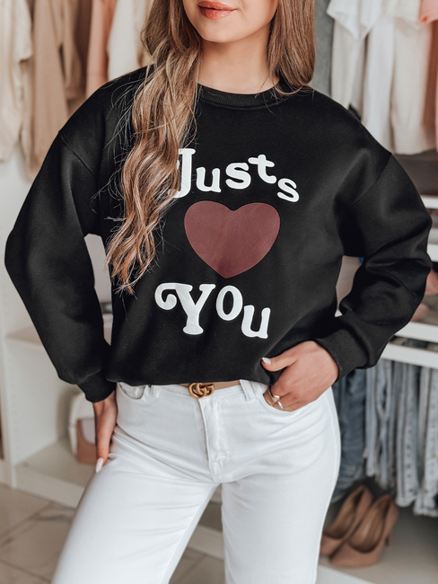 Ženska bluza s potiskom JUST LOVE YOU black Dstreet BY1472