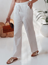 Ženske priložnostne hlače s širokimi nogami BOHO DAY white Dstreet UY2652